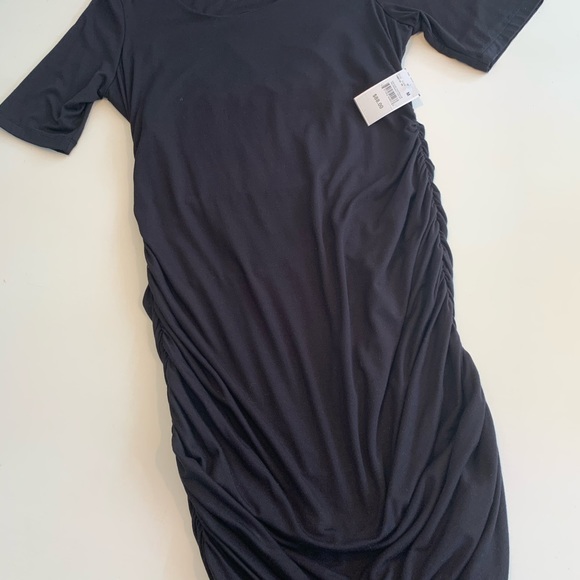 Black cotton maternity Pea in the Pod midi dress - Picture 4 of 4